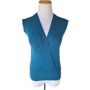 Teal Sleeveless Wrap Top
